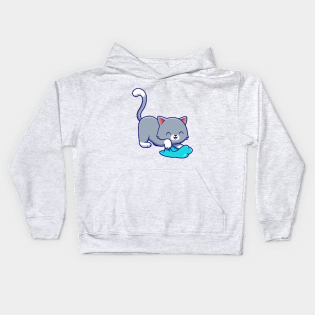 Cozy Kitty Comfor Kids Hoodie by AdoreedArtist